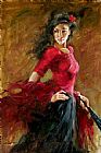 Andrew Atroshenko Canvas Paintings - The Fan Dancer